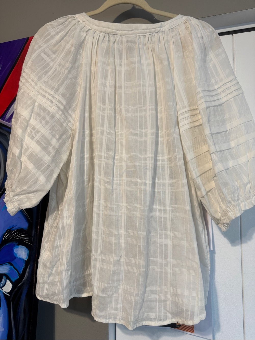 NWT Crisp White Boho Embroidered Tassel Blouse XXL hippie 2x - Picture 6 of 12